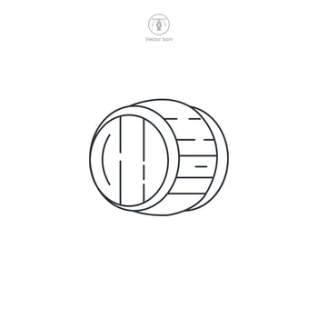 Wooden Barrel Rolling icon symbol illustration isolated on white background vector