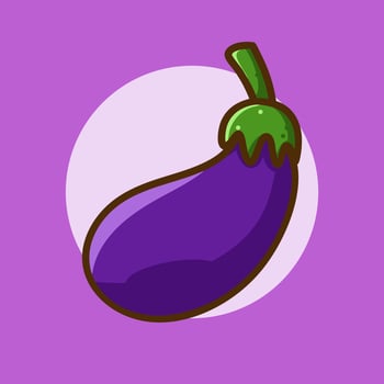 purple eggplant design that looks delicious and cute vector