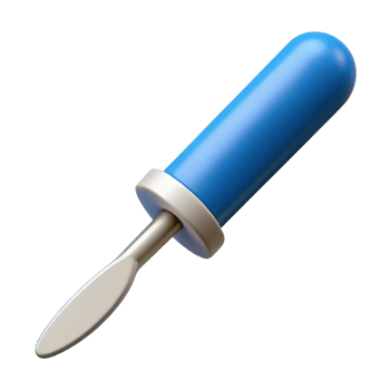 3D Icon of Surgical Scalpel with Blue Handle isolated PNG transparent background