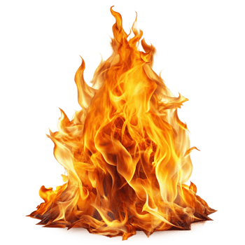 Vibrant Flames - Intense Fire Blaze cut out isolated PNG transparent