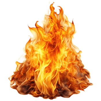 Vibrant Flames - Intense Fire Blaze cut out isolated PNG transparent