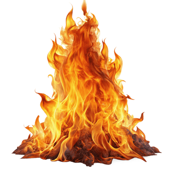 Vibrant Flames - Intense Fire Blaze cut out isolated PNG transparent