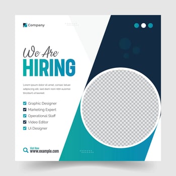 Business or hiring social media post template vector