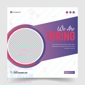 Business employee hiring social media post template vector