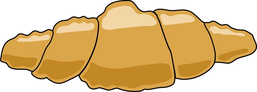 Golden Croissant Illustration in Simple Style vector
