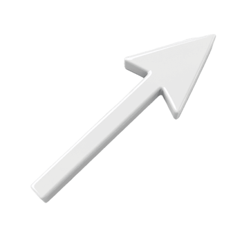 White Arrow Pointing Upwards with Sharp Tip on Transparent background png