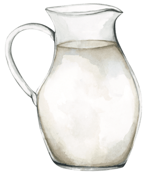 Watercolor painting of Natural whole milk. png