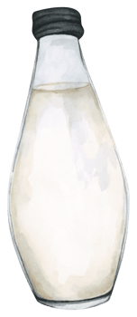 Milk Bottle. Watercolor illustration. png