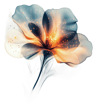 Glowing dawn flower abstract png