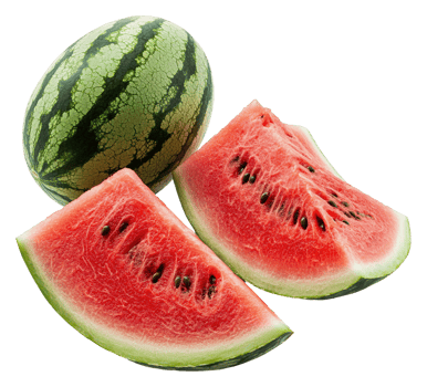 Freshly cut watermelon with vibrant red slices png