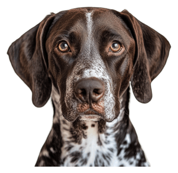 Close-up of a brown and white dog looking forward png