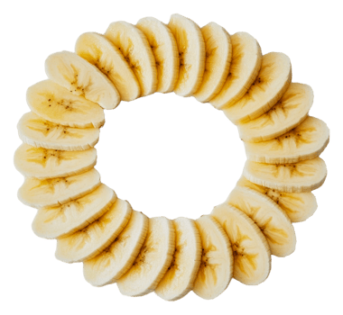 Bananas sliced in a circular pattern png