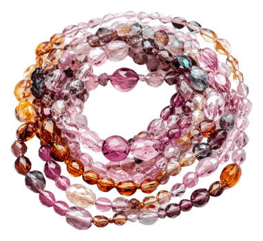 Spiral of colorful glass beads png