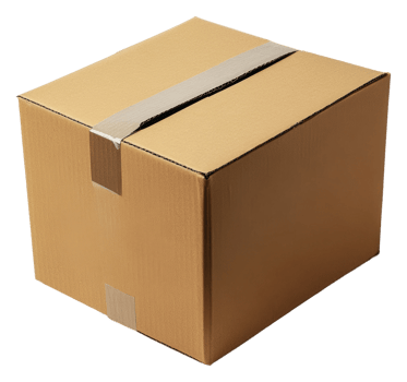 Cardboard box prepared for shipping at a warehouse png