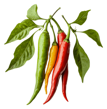 Fresh chili peppers on a branch png