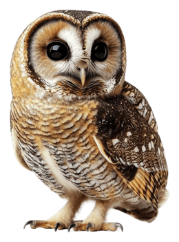 A solitary owl perched on a branch at dusk png