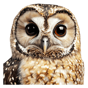 Close-up of a wise owl perched in nature png