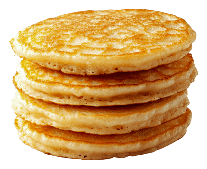 Delicious stack of homemade pancakes for breakfast png