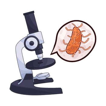 bacteria and microscopes vector