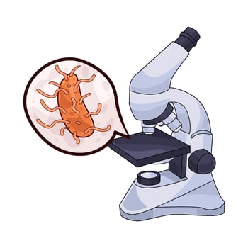 bacteria and microscopes illustration vector