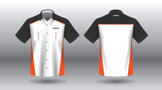 short sleeve work shirt vector
