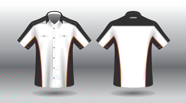 short sleeve work shirt design template vector