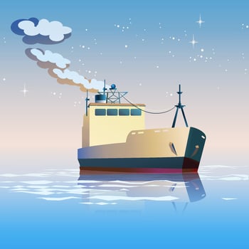 Fishing boat illustration vector