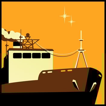 Illustration of ship close up vector