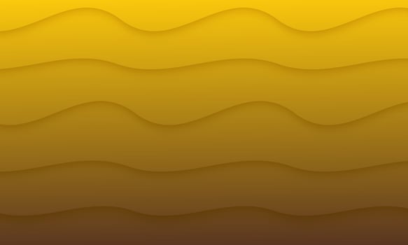 Wavy lines border in paper cut style. gradient yellow soft color wave wallpaper. vector