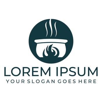 Design image of a cooking pot emitting an aroma vector
