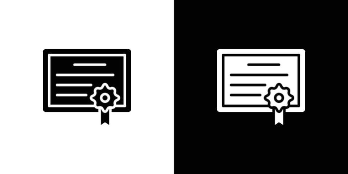 Certificate icon Flat fill set collection vector