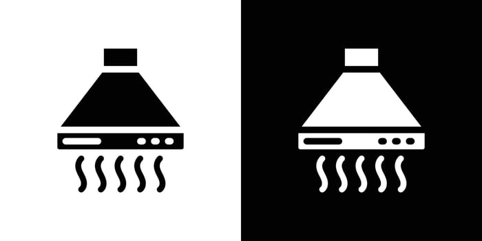 Extractor Hood icon Flat fill set collection vector
