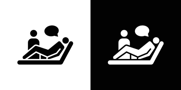 psychologist and patient icon Flat fill set collection vector