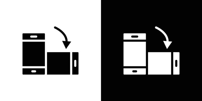 rotate phone icon Flat fill set collection vector