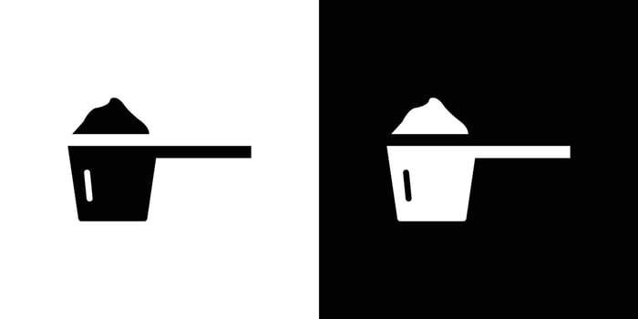 Scoop icon Flat fill set collection vector