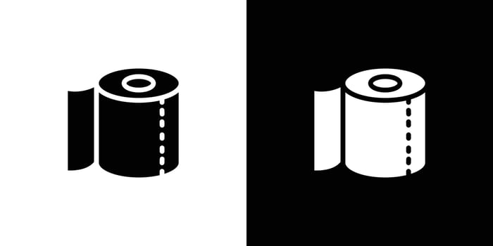 toilet tissue paper roll icon Flat fill set collection vector