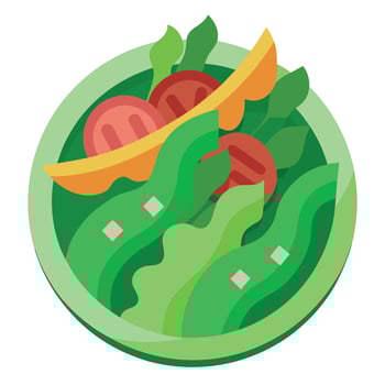Green bean salad with bacon and caramelized onions.. generative IA vector