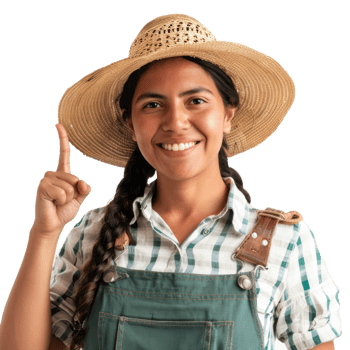 Latin farmer woman with thumb up isolated on transparent background png