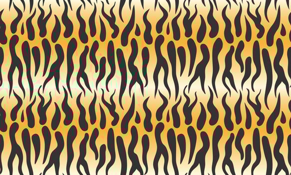 Repeating seamless pattern with tiger skin pattern for fabric, paper, print and web. Striped animal pattern vector