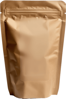 Brown kraft paper pouch packaging, cut out transparent png