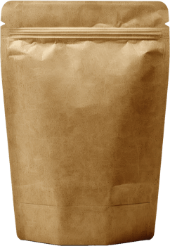 Brown kraft paper pouch packaging, cut out transparent png
