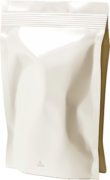 White matte stand-up pouch packaging, cut out transparent png