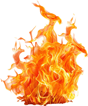 Intense flames fire, cut out transparent png