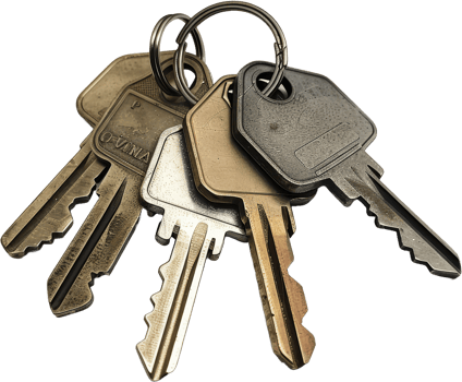 Set of keys, cut out transparent png