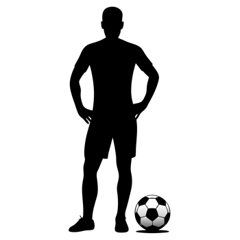 soccer player with a soccer ball cutouts png
