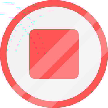 Red stop icon. Metallic stop icon. vector