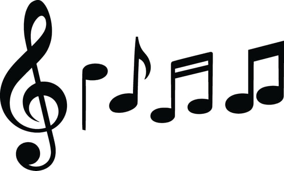 Treble Clef and Music Notes vector