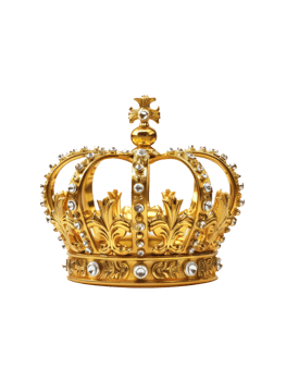 Gold crown on transparency background png