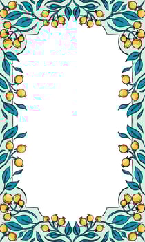 A text frame with berries and leaves vector