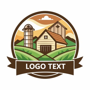 Classic house logo vintage, rustic home with brown wood, green grass at house farm company logo vector